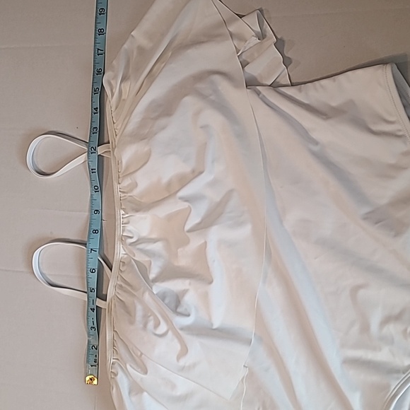 Sugar Coast By Lolli Swim White Ruffle Flounce Bandaeu Womens Swimsuit XL NWT - Picture 6 of 11